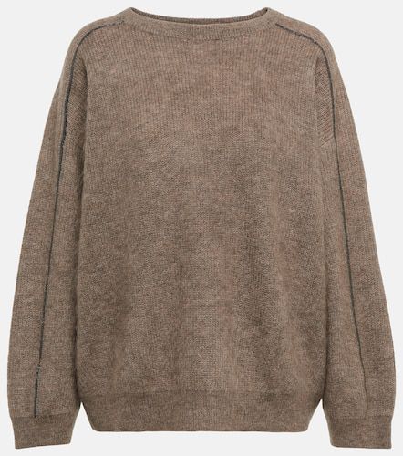 Pullover in misto mohair con decorazioni - Brunello Cucinelli - Modalova