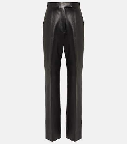 High-rise leather straight pants - Alexander McQueen - Modalova