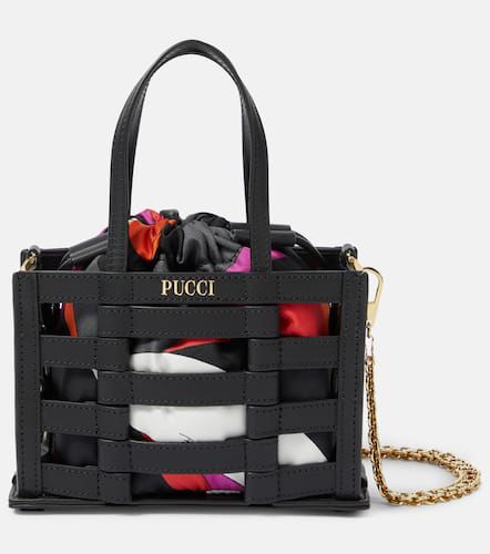 Cage Mini leather and silk tote bag - Pucci - Modalova