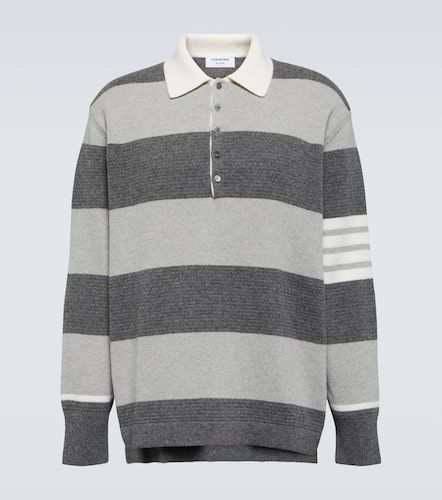 Striped virgin wool polo sweater - Thom Browne - Modalova