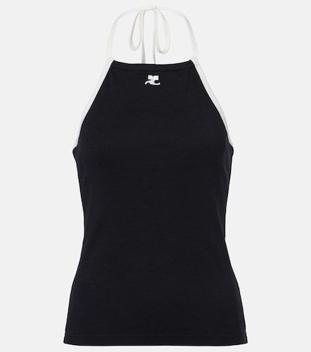 Courrèges Top de algodón con logo - Courreges - Modalova