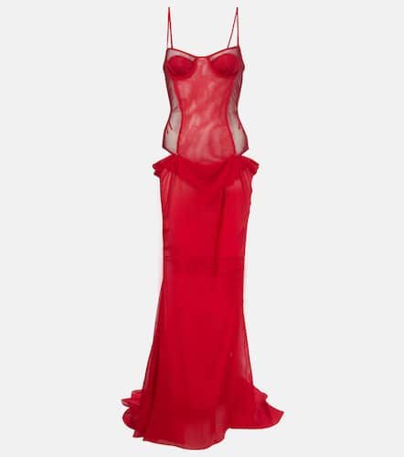 Abito bustier in chiffon con cut-out - The Attico - Modalova