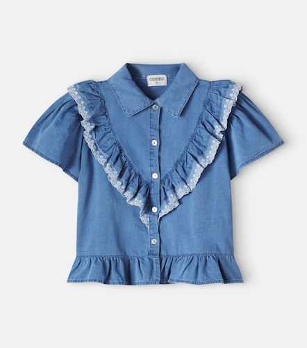 Camicia Hazel in chambray di cotone con volant - Cozmo - Modalova