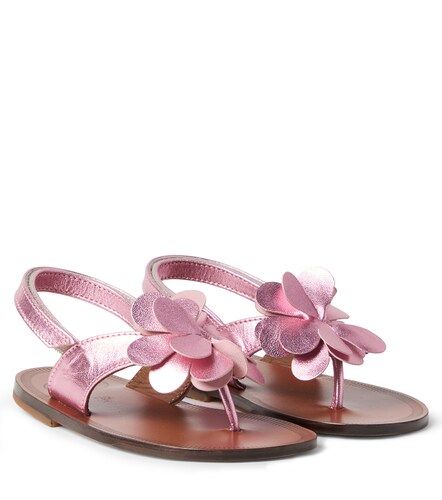 PePe Metallic leather thong sandals - PePe - Modalova