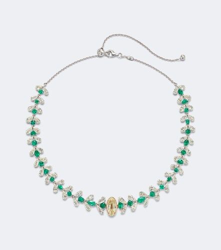Collar de oro blanco de 18 ct con esmeraldas - Kamyen - Modalova