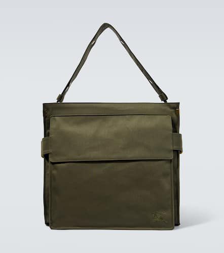 Canvas and leather-trimmed messenger bag - Burberry - Modalova