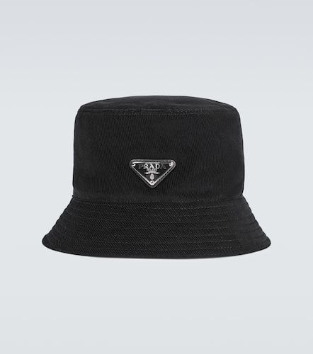 Logo cotton corduroy bucket hat - Prada - Modalova