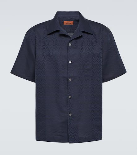 Camisa bowling de algodón y lino en zigzag - Missoni - Modalova