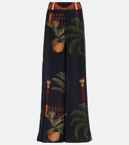 Printed high-rise silk wide-leg pants - Johanna Ortiz - Modalova