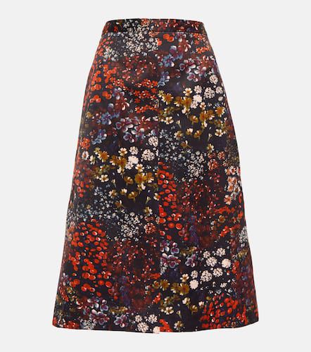 Floral cotton-blend midi skirt - Dries Van Noten - Modalova
