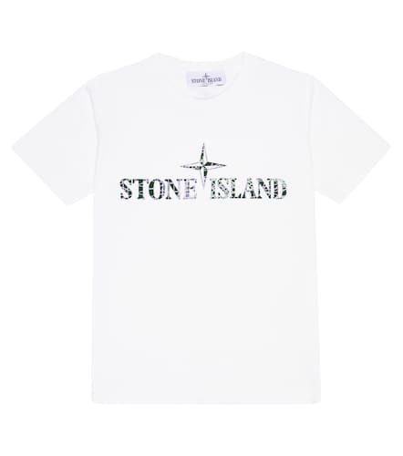Printed cotton jersey T-shirt - Stone Island Junior - Modalova