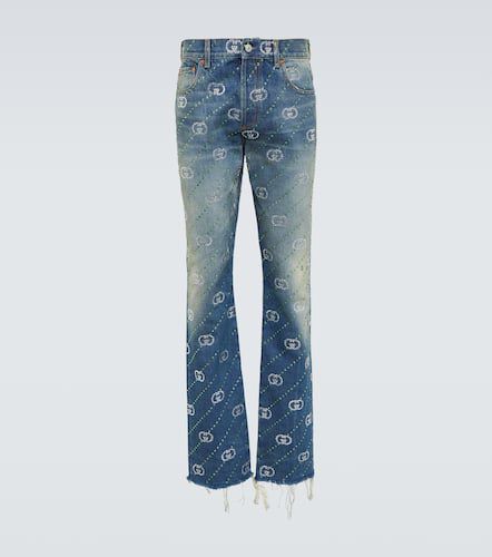 Interlocking G embellished straight jeans - Gucci - Modalova