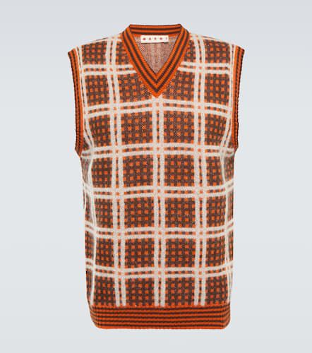 Checked wool-blend sweater vest - Marni - Modalova