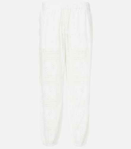 Broderie anglaise cotton cropped pants - Tory Burch - Modalova