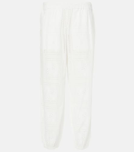 Broderie anglaise cotton cropped pants - Tory Burch - Modalova