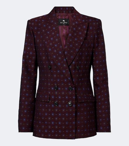 Blazer in lana e cotone jacquard floreale - Etro - Modalova