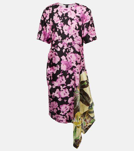Vestido corto de satén floral asimétrico - Dries Van Noten - Modalova