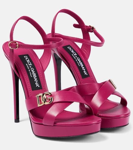 Sandalias DG de piel con plataforma - Dolce&Gabbana - Modalova