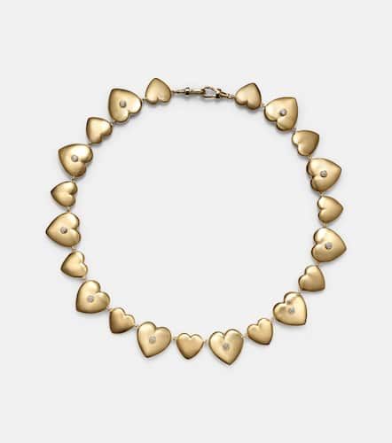 Collar Heart de oro de 14 ct con diamantes - Marie Lichtenberg - Modalova