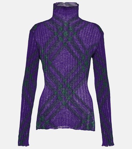 Checked mohair-blend turtleneck sweater - Burberry - Modalova
