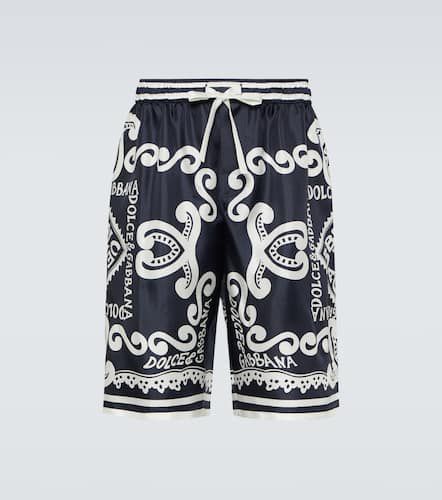 Bedruckte Shorts aus Seiden-Twill - Dolce&Gabbana - Modalova