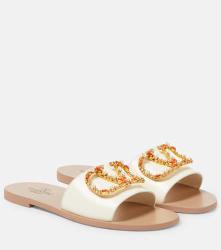 VLogo Signature embellished leather slides - Valentino Garavani - Modalova