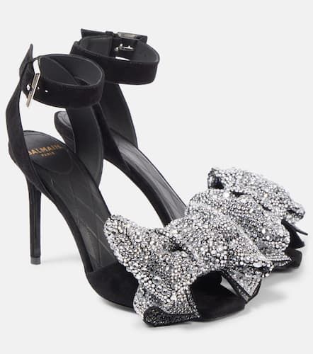 Ruby 95 embellished bow-detail suede pumps - Balmain - Modalova