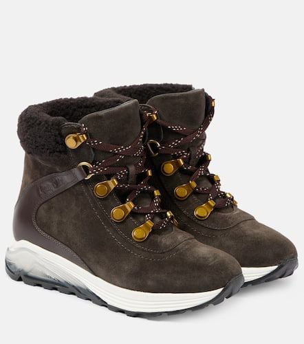 See By Chloé Brett shearling-trimmed suede hiking boots - See By Chloe - Modalova