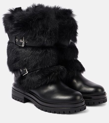 Maverick leather and shearling biker boots - Gianvito Rossi - Modalova