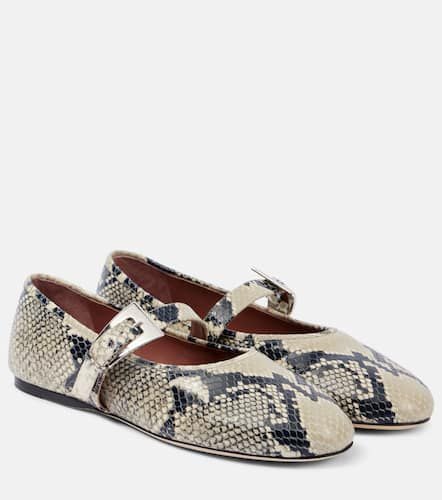 Sveva snake-effect leather Mary Jane flats - Paris Texas - Modalova