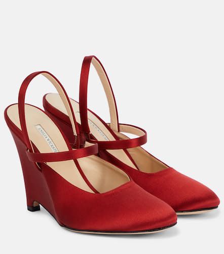 Aster satin wedge pumps - Emilia Wickstead - Modalova