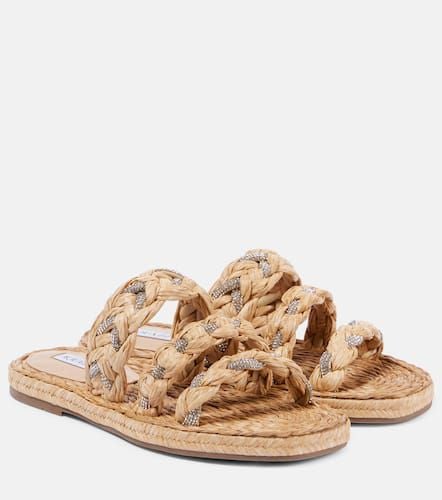 Costiera embellished raffia sandals - Aquazzura - Modalova