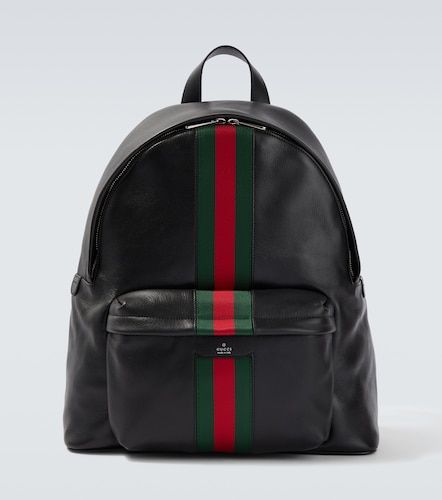 Gucci Web Stripe leather backpack - Gucci - Modalova