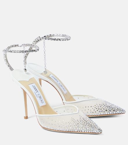 Pumps Saeda 100 in raso con decorazioni - Jimmy Choo - Modalova