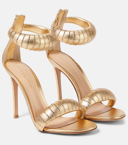 Bijoux Crystal metallic leather sandals - Gianvito Rossi - Modalova