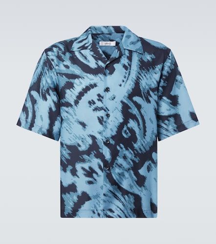 Printed cotton and silk twill shirt - Commas - Modalova