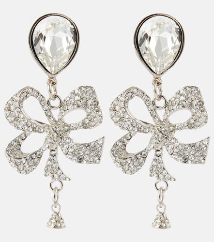 Bow-detail embellished drop earrings - Alessandra Rich - Modalova