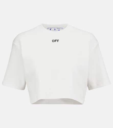 Camiseta en mezcla de algodón cropped - Off-White - Modalova