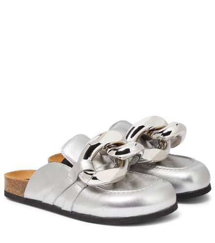 Slippers in pelle metallizzata con decoro - JW Anderson - Modalova