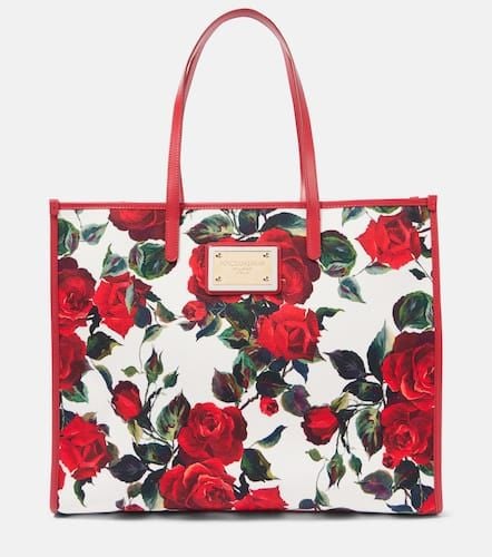 Shopper Large in canvas con pelle - Dolce&Gabbana - Modalova