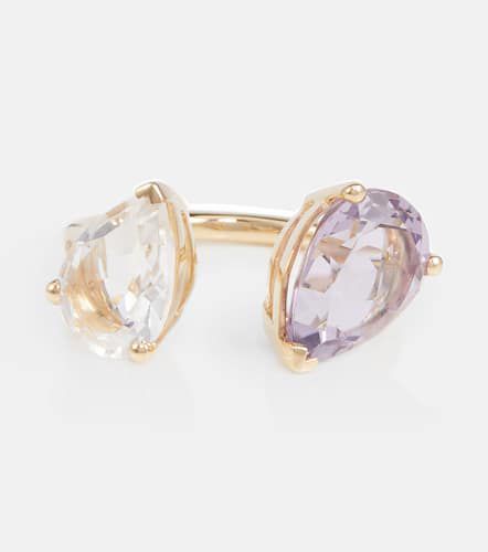 PersÃ©e Birthstone 18kt gold ring with diamonds, amethyst, and white topaz - Persee - Modalova