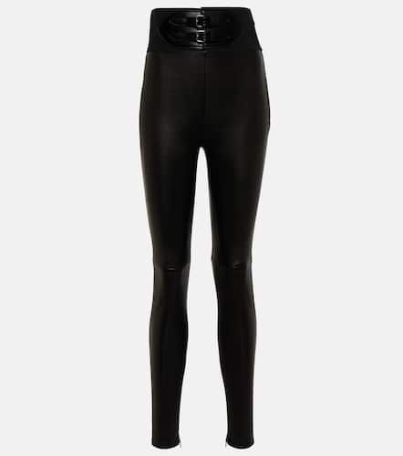 Alaïa Leggings in pelle a vita alta con cintura - Alaia - Modalova