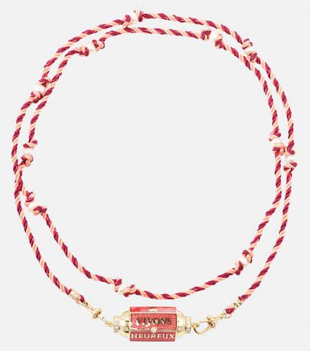 Halskette Vivons Hereux mit 18kt Gelbgold, Emaille und Diamanten - Marie Lichtenberg - Modalova