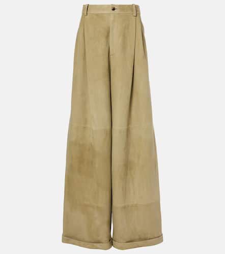 High-rise suede wide-leg pants - Loewe - Modalova