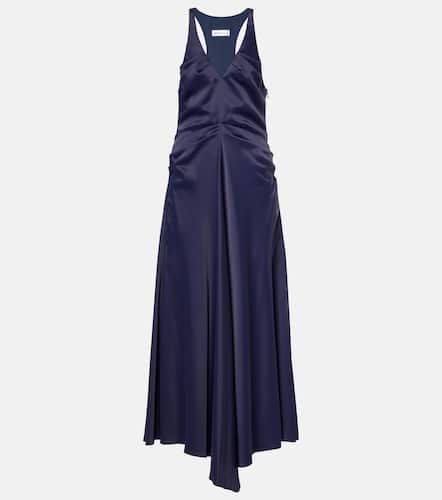 Abito lungo in raso arricciato - Victoria Beckham - Modalova