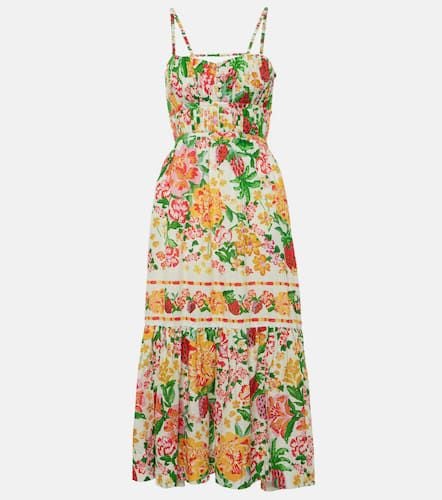 Floral Sketch cotton midi dress - Farm Rio - Modalova