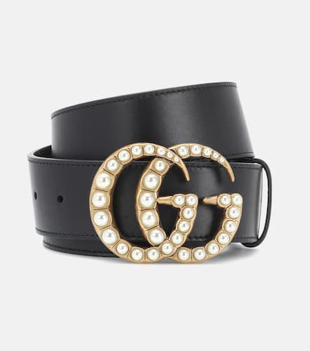 Cinturón de piel con GG adornado - Gucci - Modalova