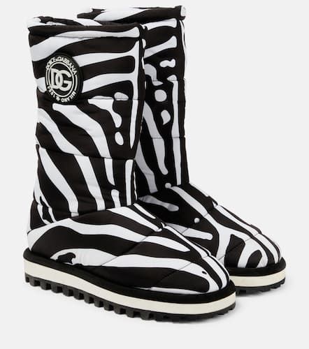 Zebra-print padded nylon snow boots - Dolce&Gabbana - Modalova