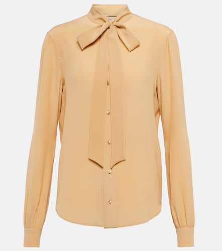 Camicia in seta con lavallière - Saint Laurent - Modalova