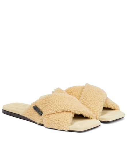 Embellished shearling slides - Brunello Cucinelli - Modalova